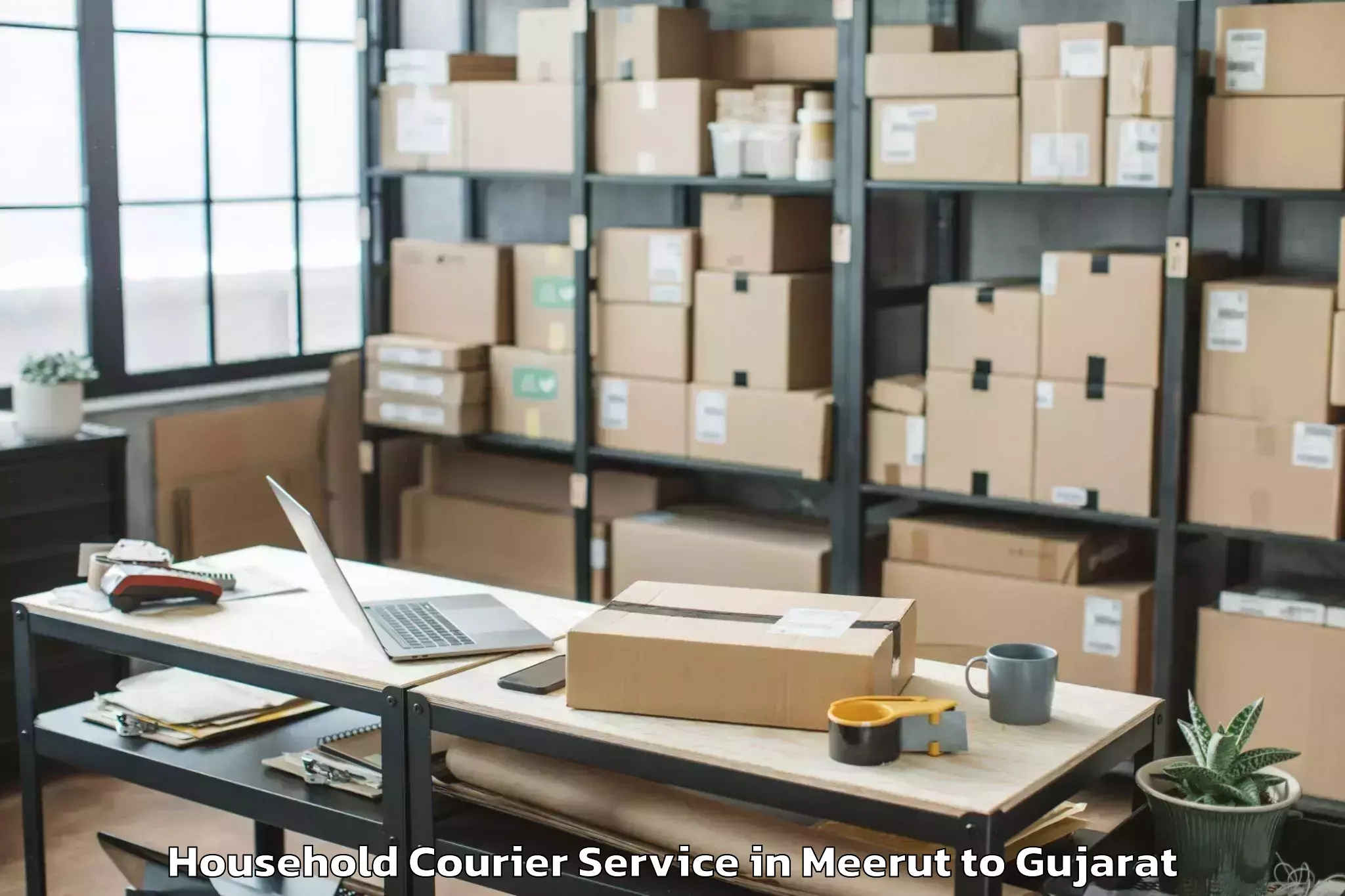 Top Meerut to Dhasa Household Courier Available